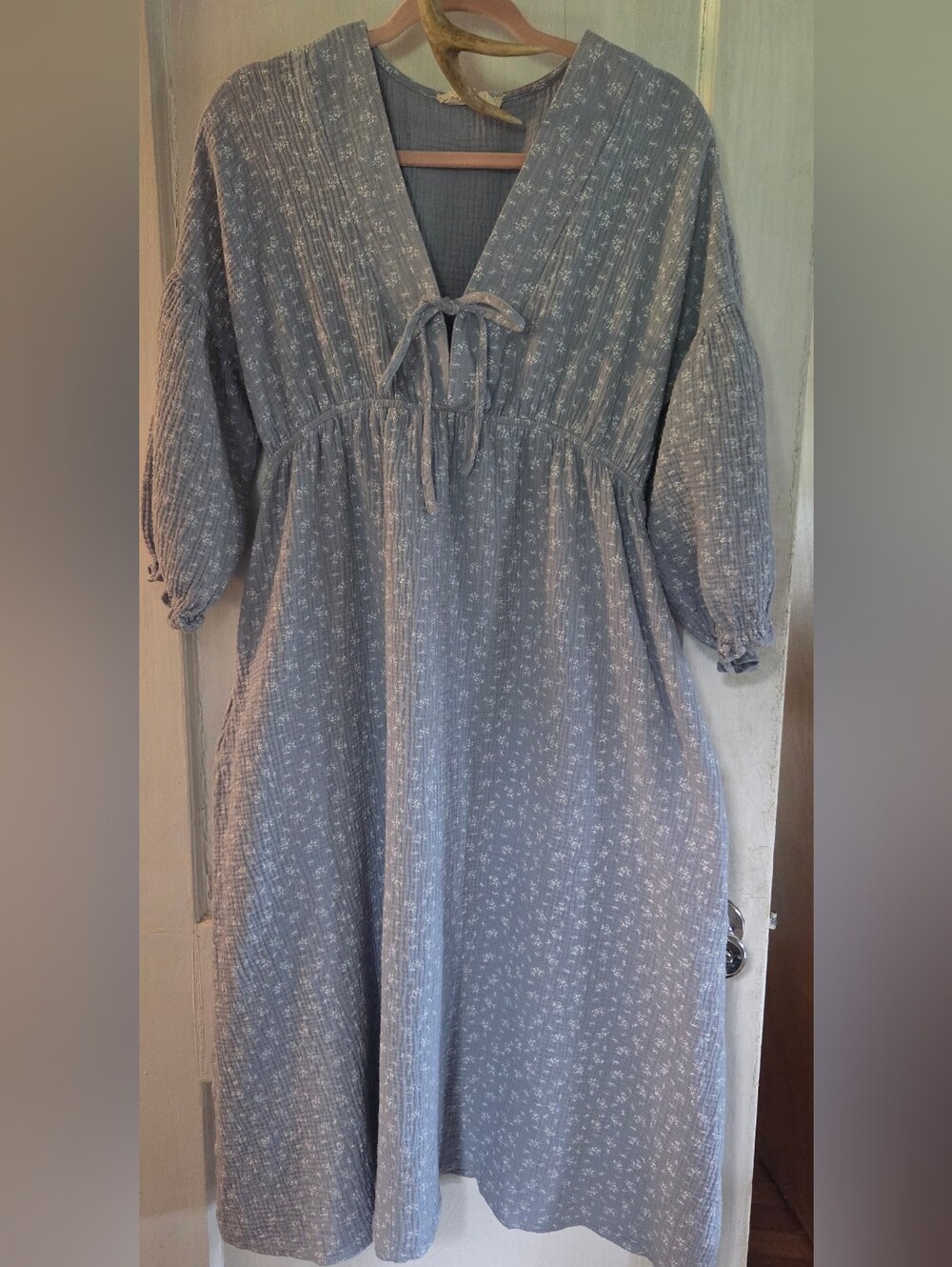 Worth Collective Hunter Midi Dress Indigo Floral